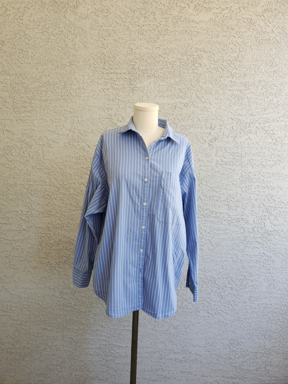 a new day Light Blue Vertical Stripe Button-Down Shirt